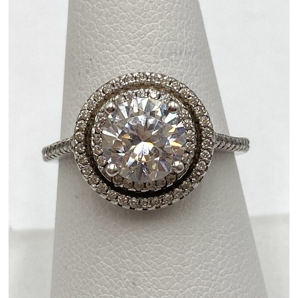 925 Ring Sterling Silver Cubic Zirconia 8 Cocktail Wedding